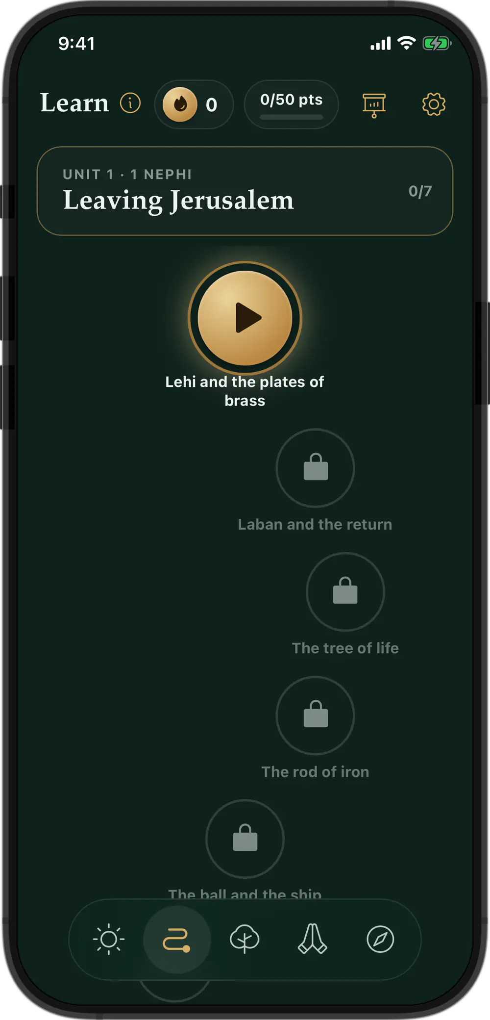 Learn: Unit 1, Leaving Jerusalem, with its lessons as a path